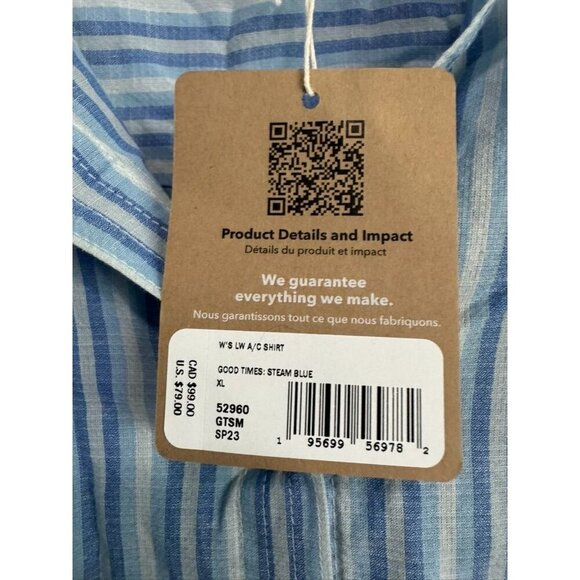 Patagonia Lightweight A/C Shirt 52960 Good Times Steam Blue Stripe Women's XL - Picture 4 of 7